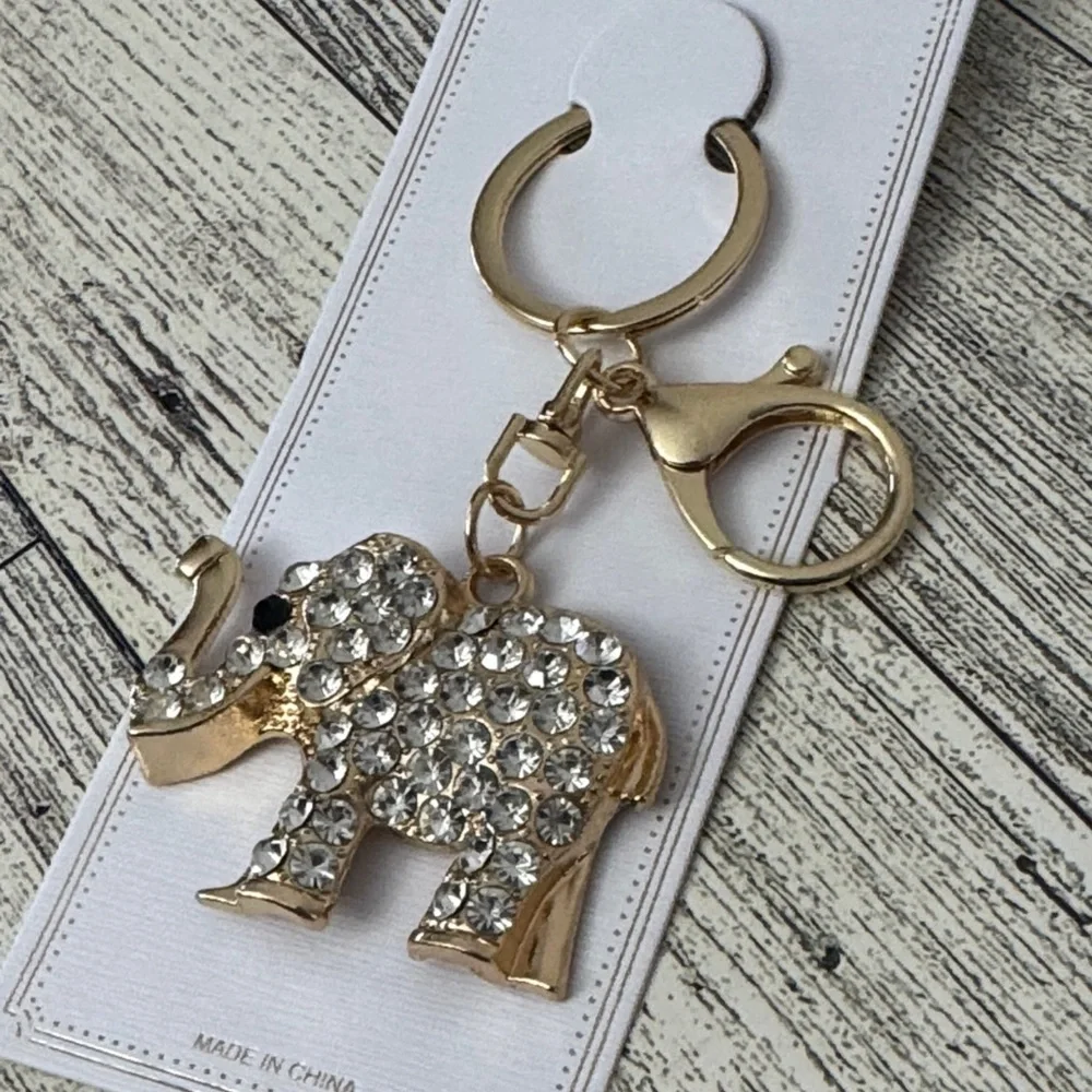 Elephant Gold Tone Bag Charm/Keychain NWT